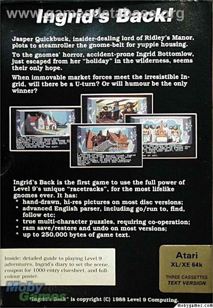 Ingrid's Back! - Microsoft DOS - Artwork - Box Back