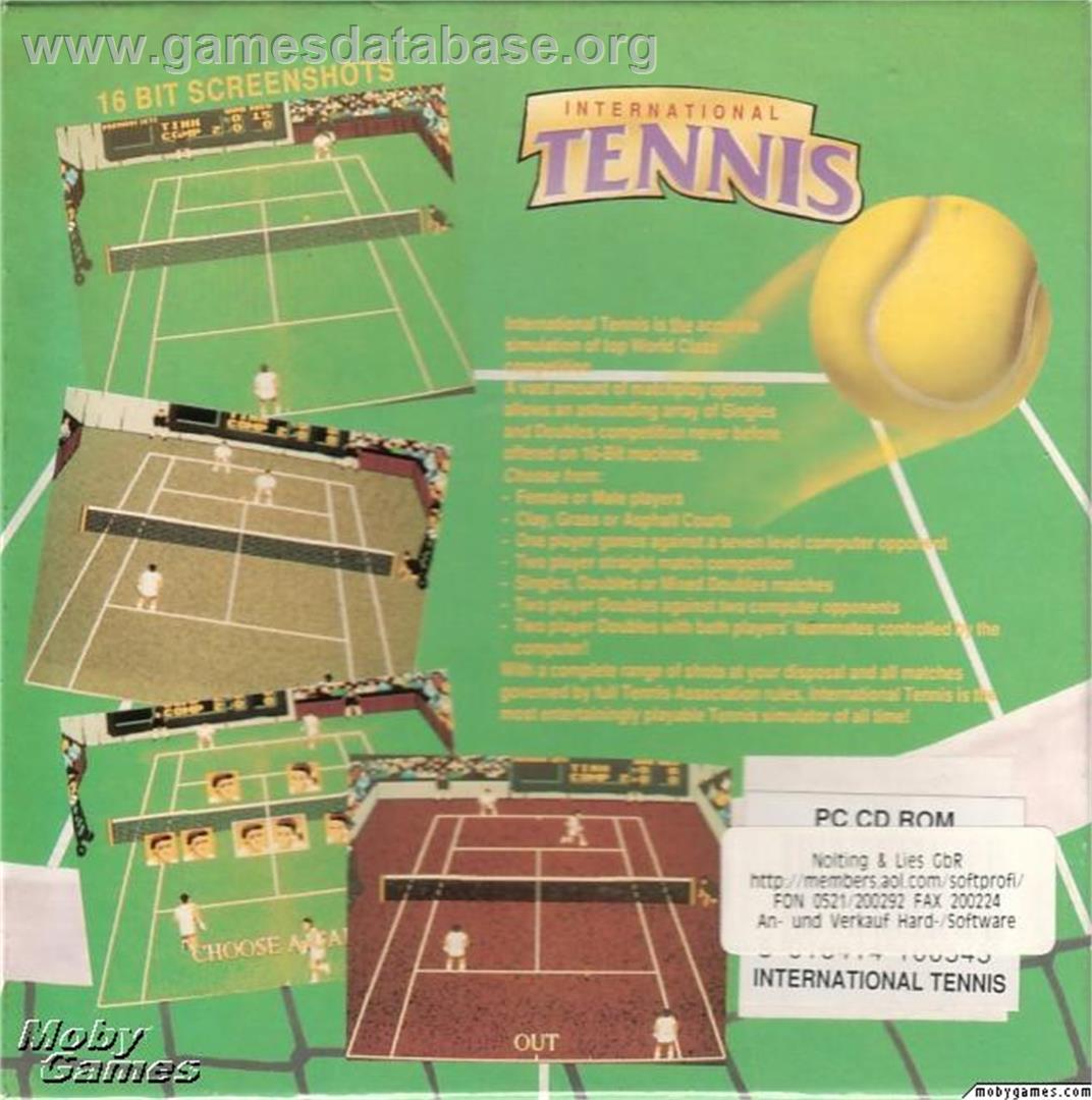 International Tennis - Microsoft DOS - Artwork - Box Back