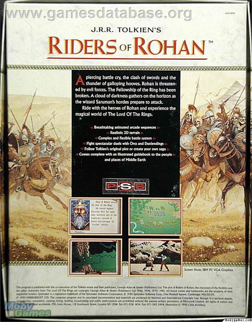 J.R.R. Tolkien's Riders of Rohan - Microsoft DOS - Artwork - Box Back