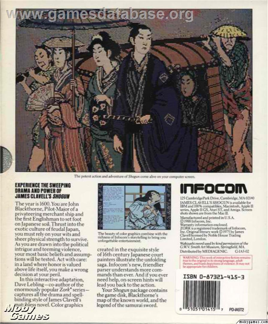 James Clavell's Shogun - Microsoft DOS - Artwork - Box Back