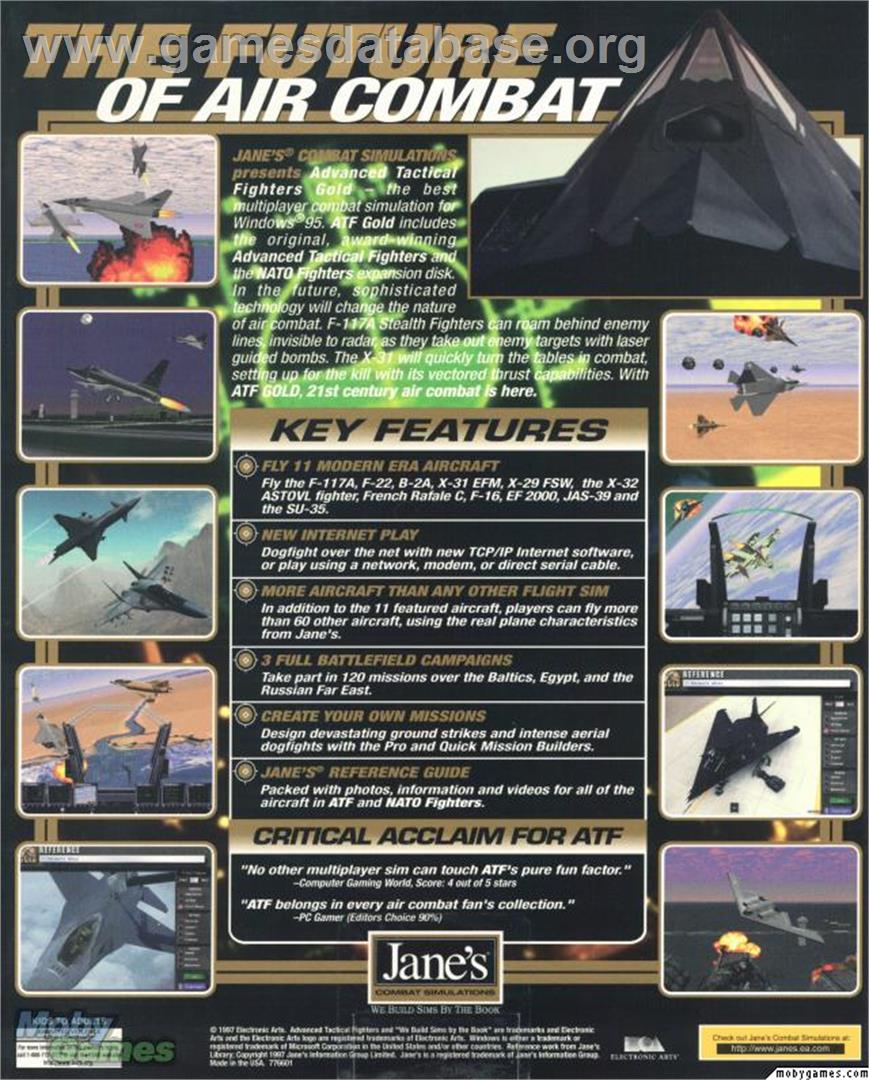 Jane's Combat Simulations Advanced Tactical Fighters - Microsoft DOS - Artwork - Box Back