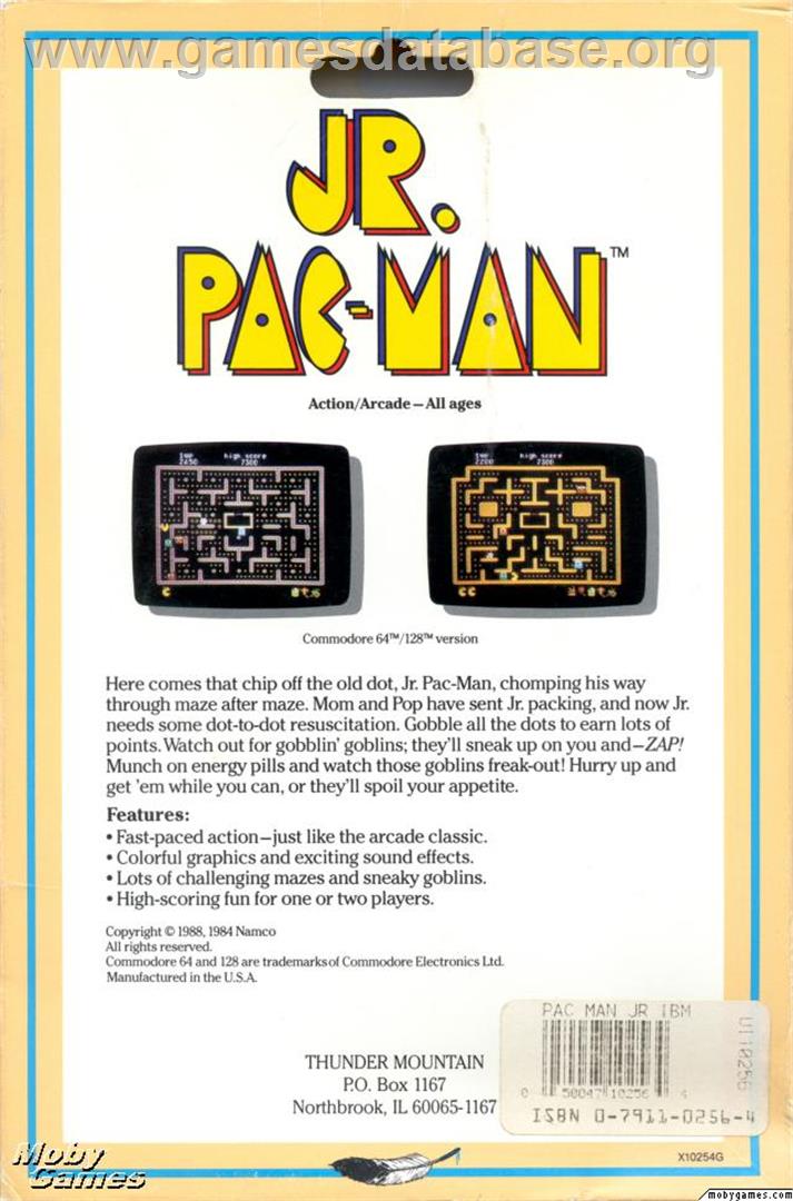 Jr. Pac-man - Microsoft DOS - Artwork - Box Back