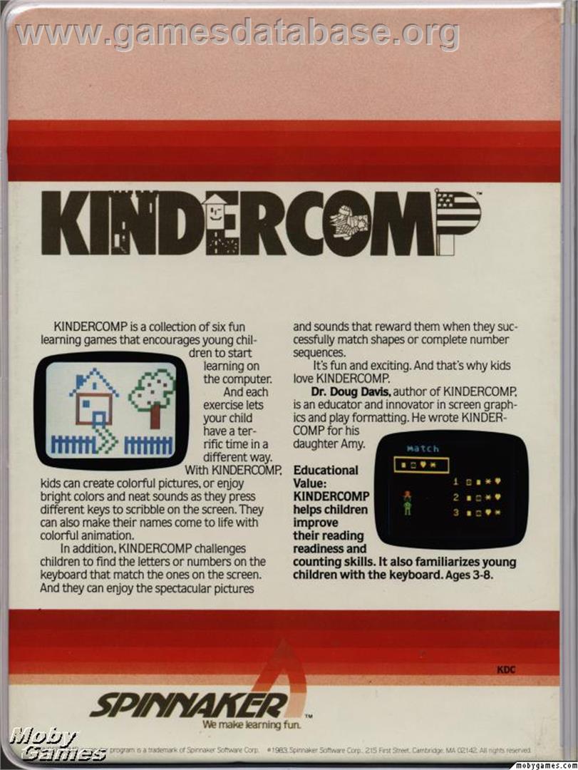 KinderComp - Microsoft DOS - Artwork - Box Back