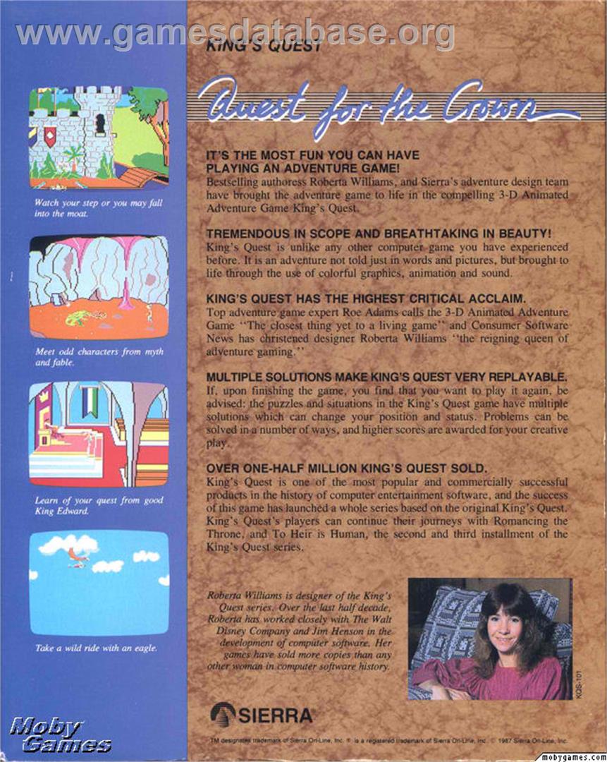 King's Quest - Microsoft DOS - Artwork - Box Back