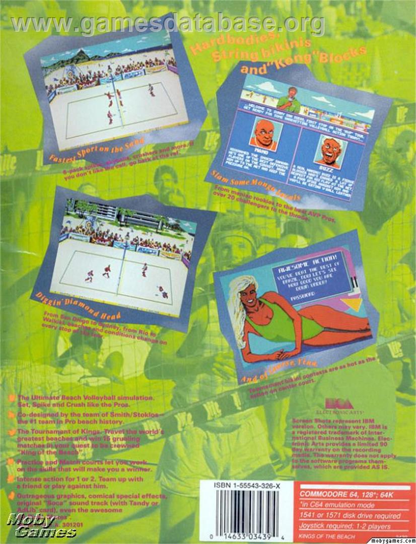 Kings of the Beach - Microsoft DOS - Artwork - Box Back