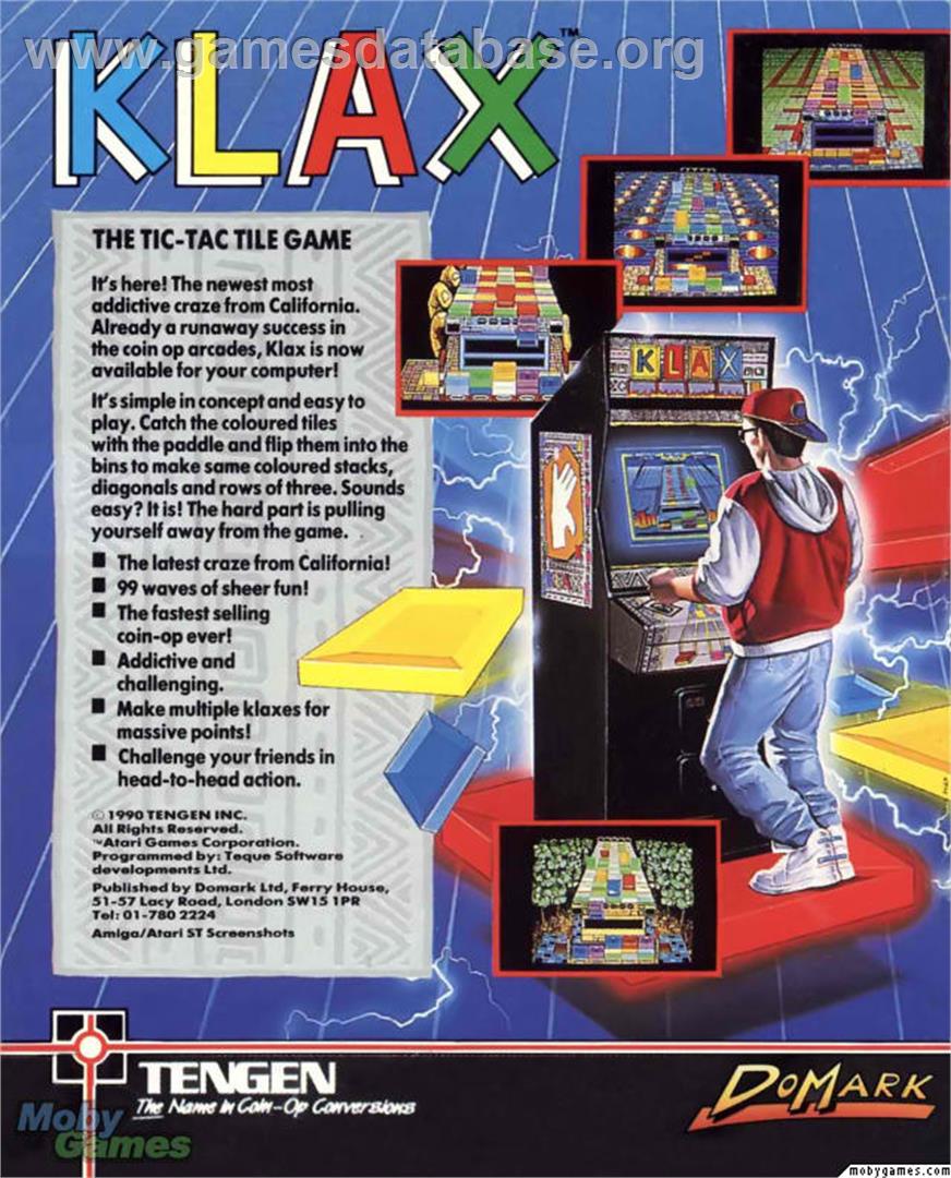 Klax - Microsoft DOS - Artwork - Box Back