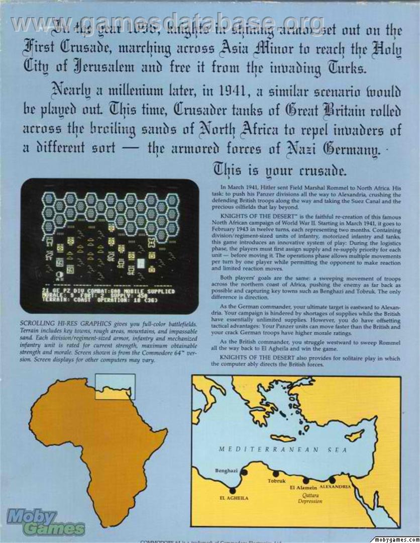 Knights of the Desert - Microsoft DOS - Artwork - Box Back