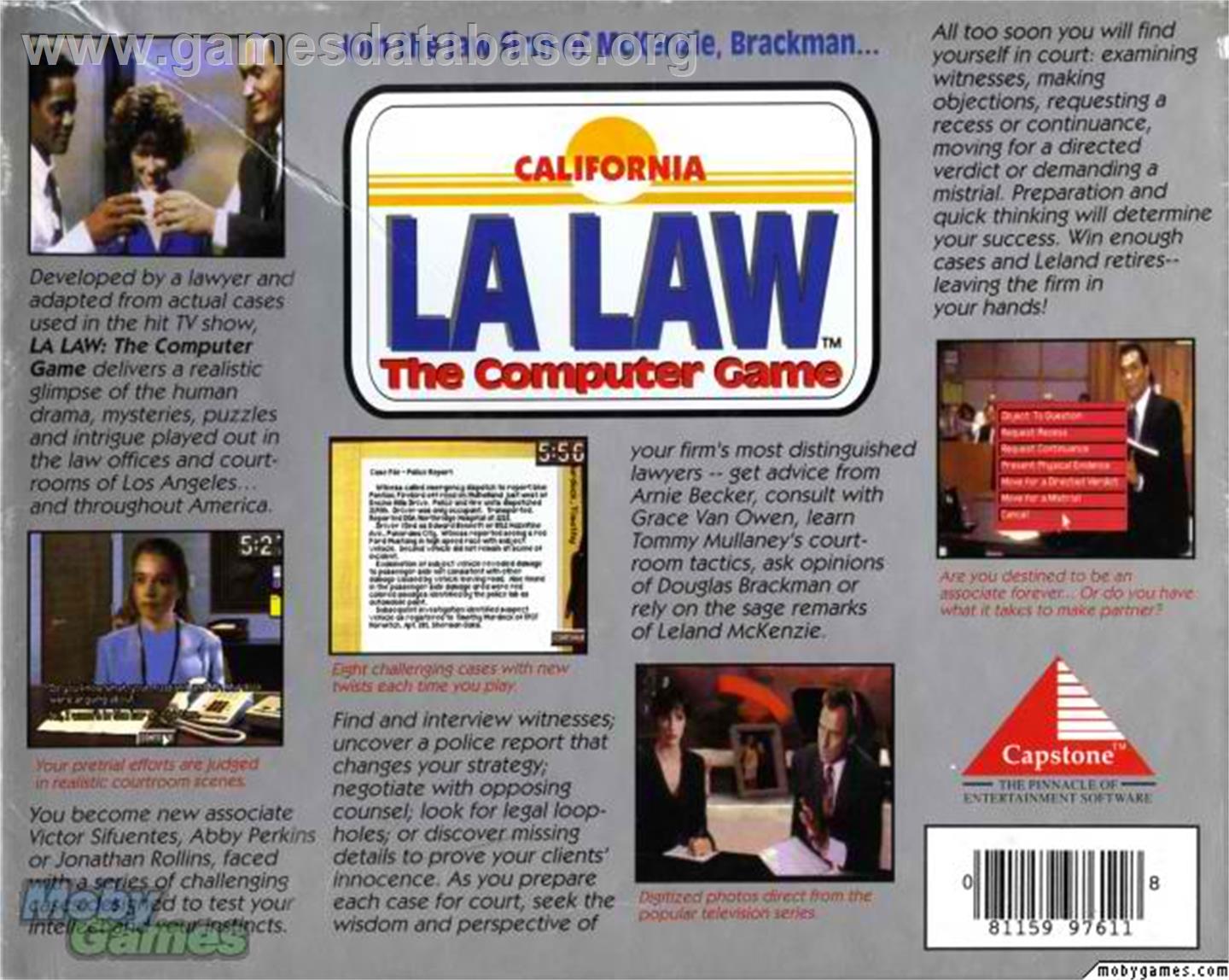 Law - The Computer Game, La - Microsoft DOS - Artwork - Box Back