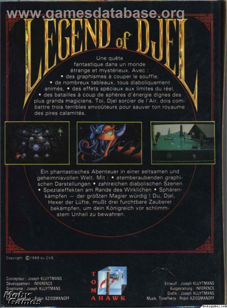 Legend of Djel - Microsoft DOS - Artwork - Box Back