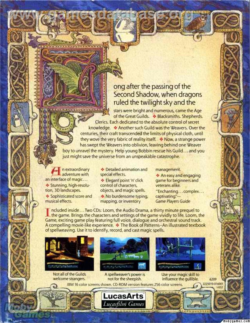 Loom - Microsoft DOS - Artwork - Box Back