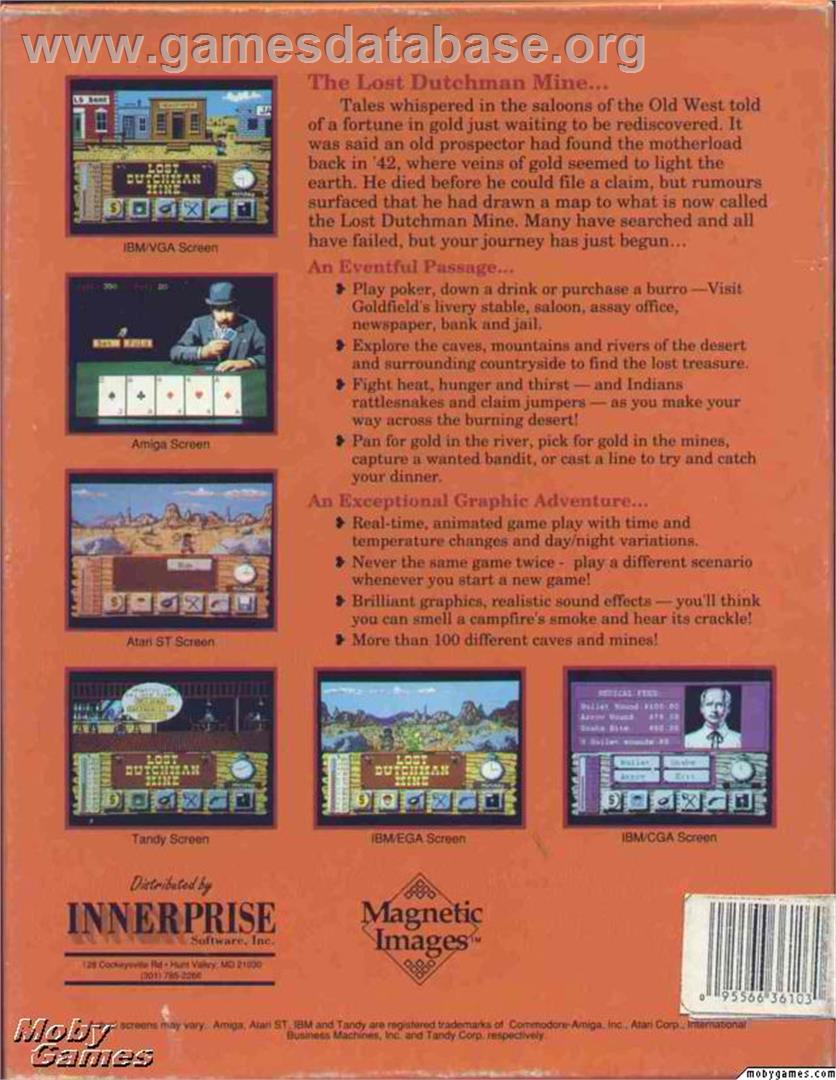 Lost Dutchman Mine - Microsoft DOS - Artwork - Box Back