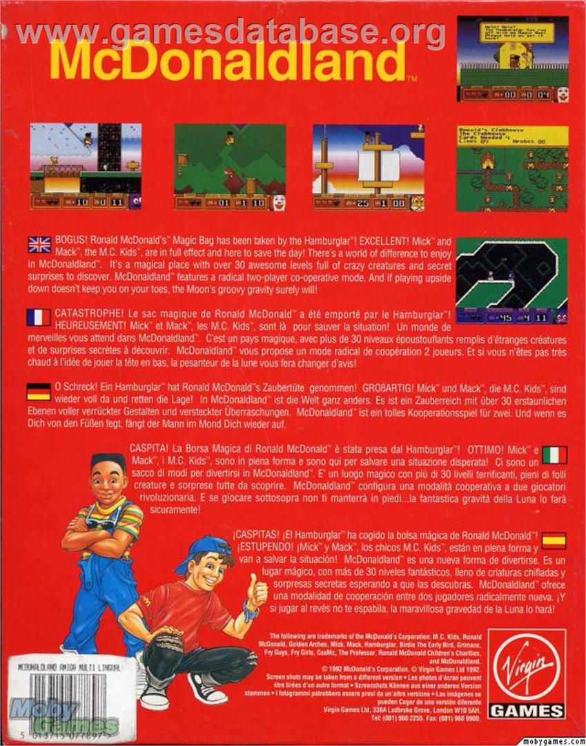 McDonaldland - Microsoft DOS - Artwork - Box Back