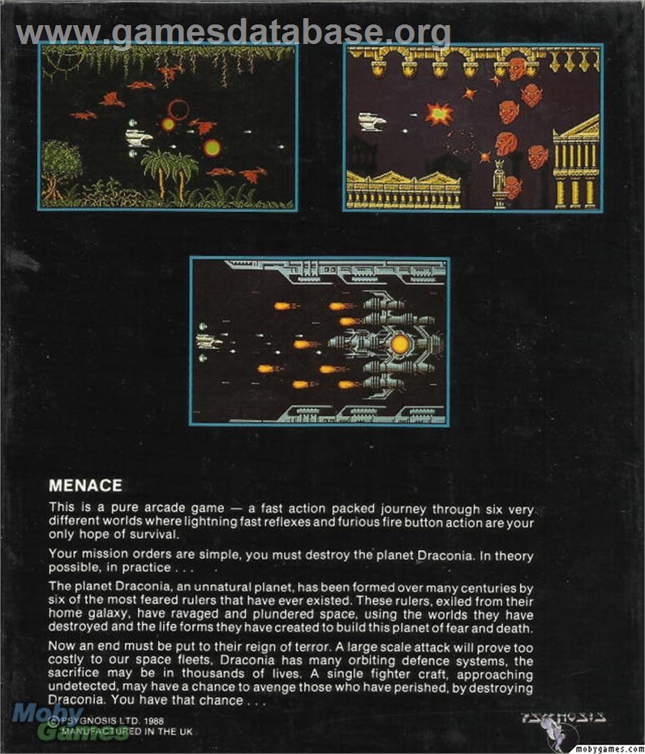 Menace - Microsoft DOS - Artwork - Box Back