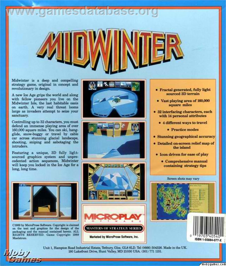 Midwinter - Microsoft DOS - Artwork - Box Back