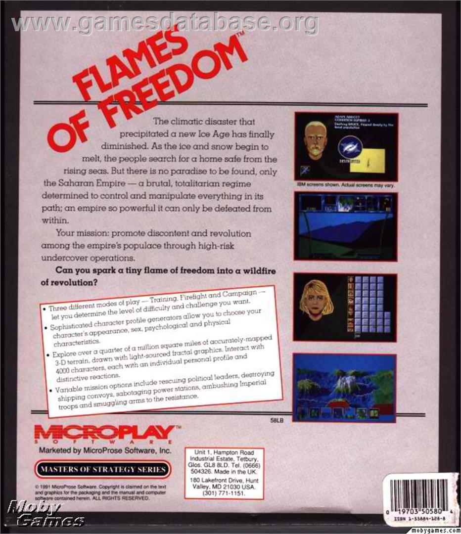 Midwinter 2 - Flames Of Freedom - Microsoft DOS - Artwork - Box Back