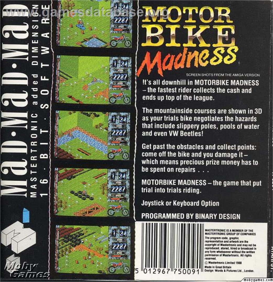Motorbike Madness - Microsoft DOS - Artwork - Box Back