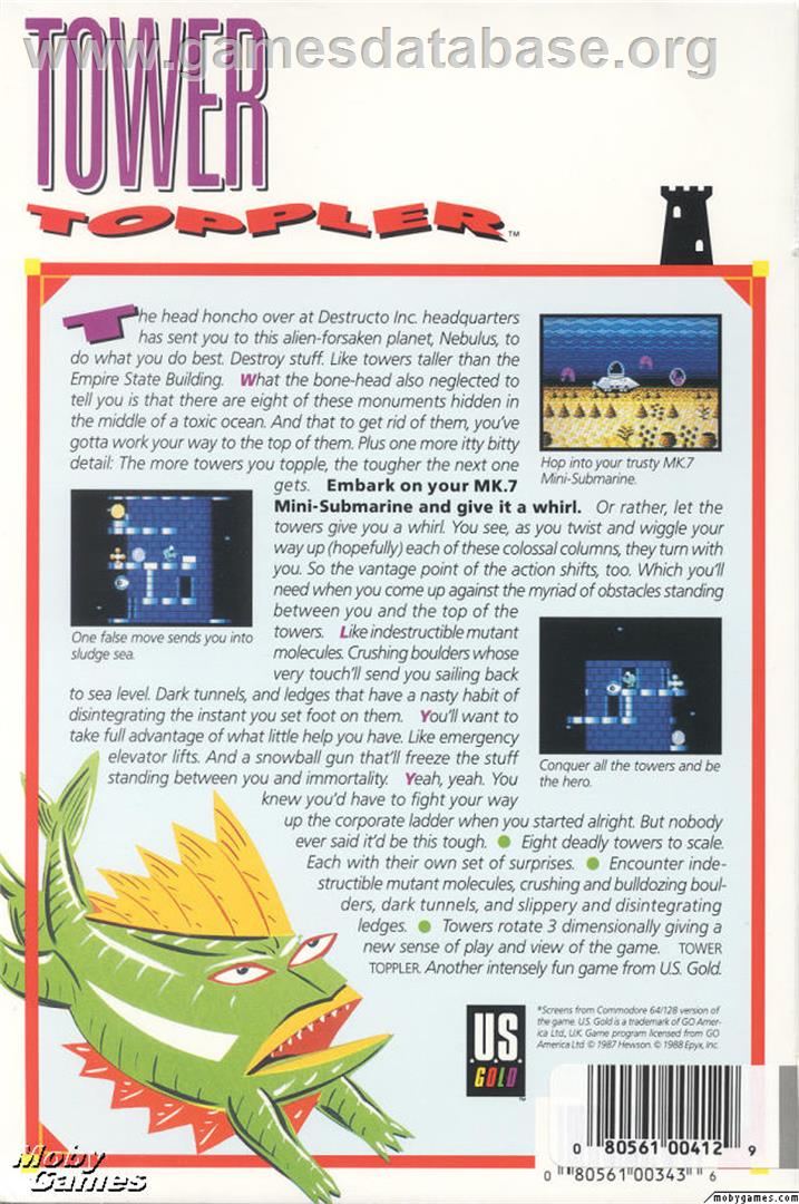 Nebulus - Microsoft DOS - Artwork - Box Back
