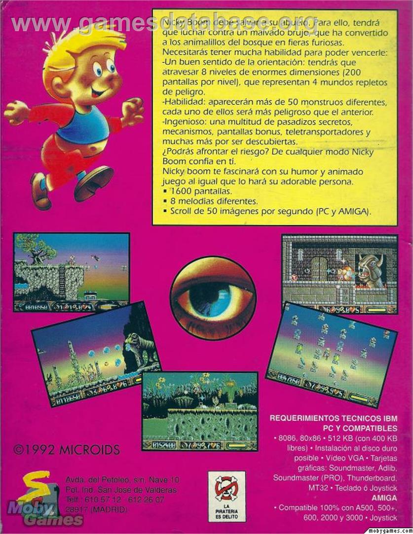 Nicky Boom - Microsoft DOS - Artwork - Box Back