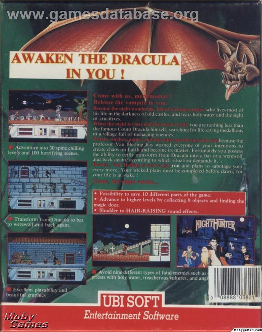 Night Hunter - Microsoft DOS - Artwork - Box Back