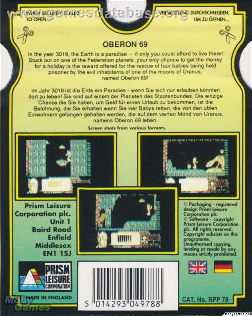 Oberon 69 - Microsoft DOS - Artwork - Box Back