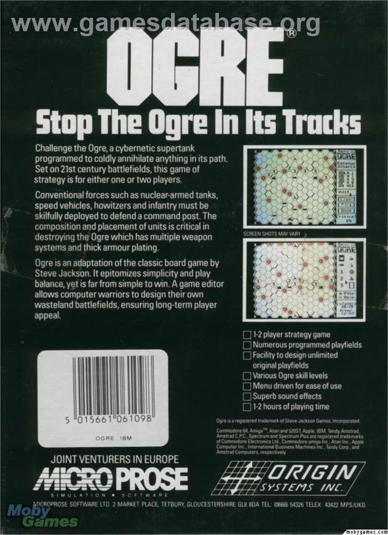Ogre - Microsoft DOS - Artwork - Box Back