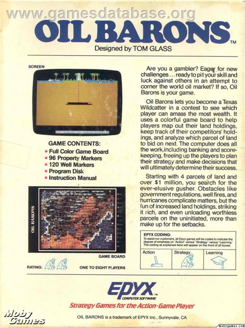 Oil Barons (1992) - Microsoft DOS - Artwork - Box Back