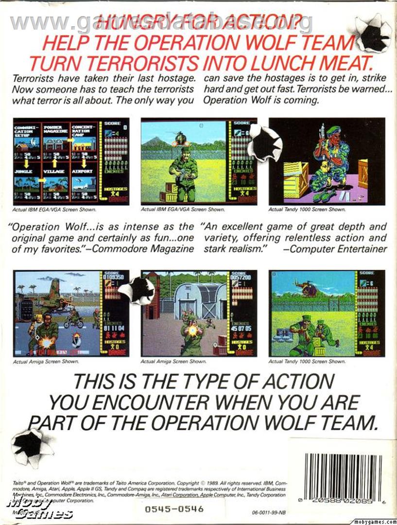 Operation Wolf - Microsoft DOS - Artwork - Box Back