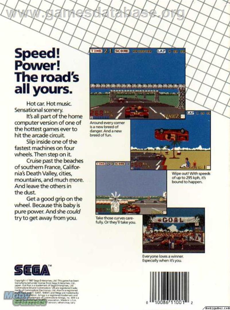 Out Run - Microsoft DOS - Artwork - Box Back
