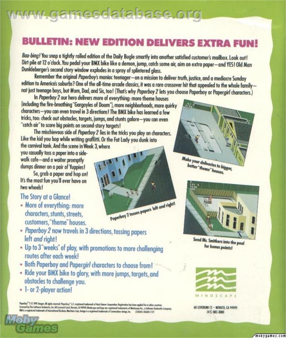 Paperboy 2 - Microsoft DOS - Artwork - Box Back