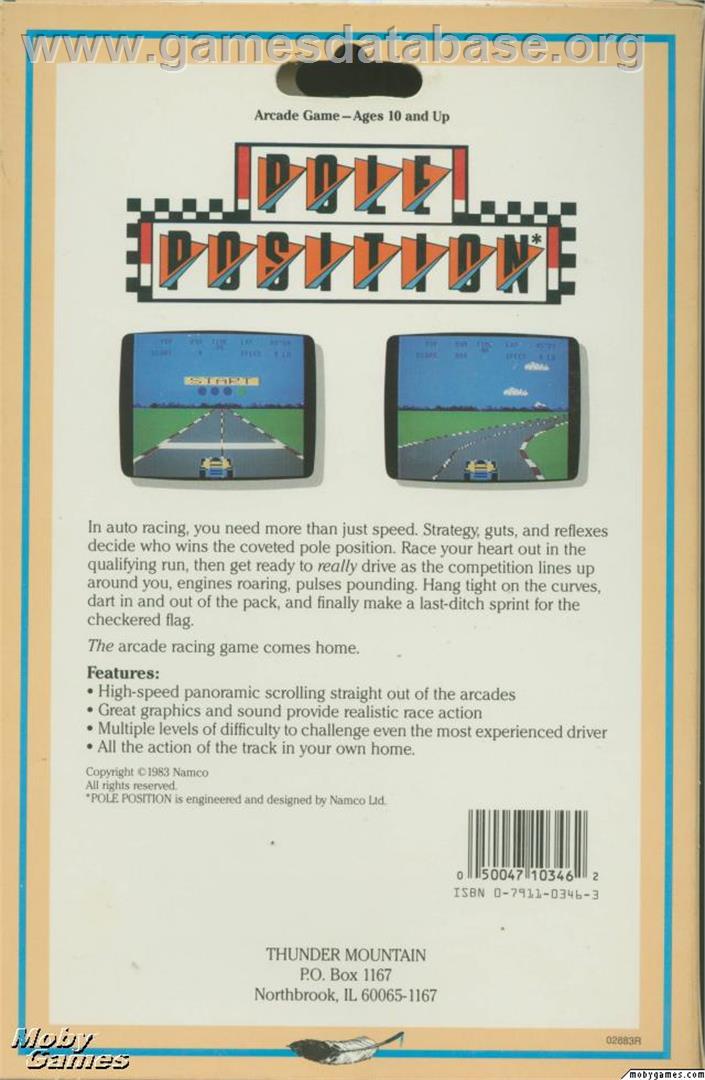 Pole Position - Microsoft DOS - Artwork - Box Back