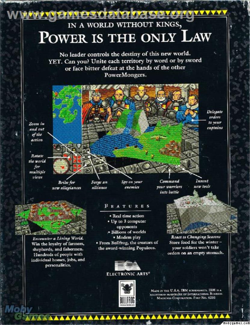 PowerMonger - Microsoft DOS - Artwork - Box Back