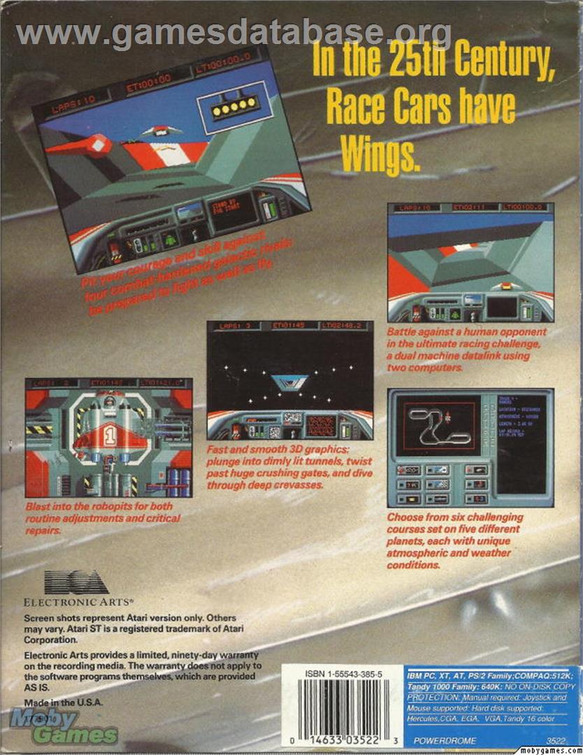 Powerdrome - Microsoft DOS - Artwork - Box Back