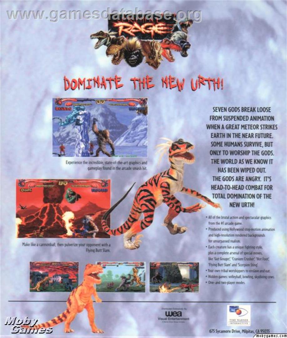 Primal Rage - Microsoft DOS - Artwork - Box Back