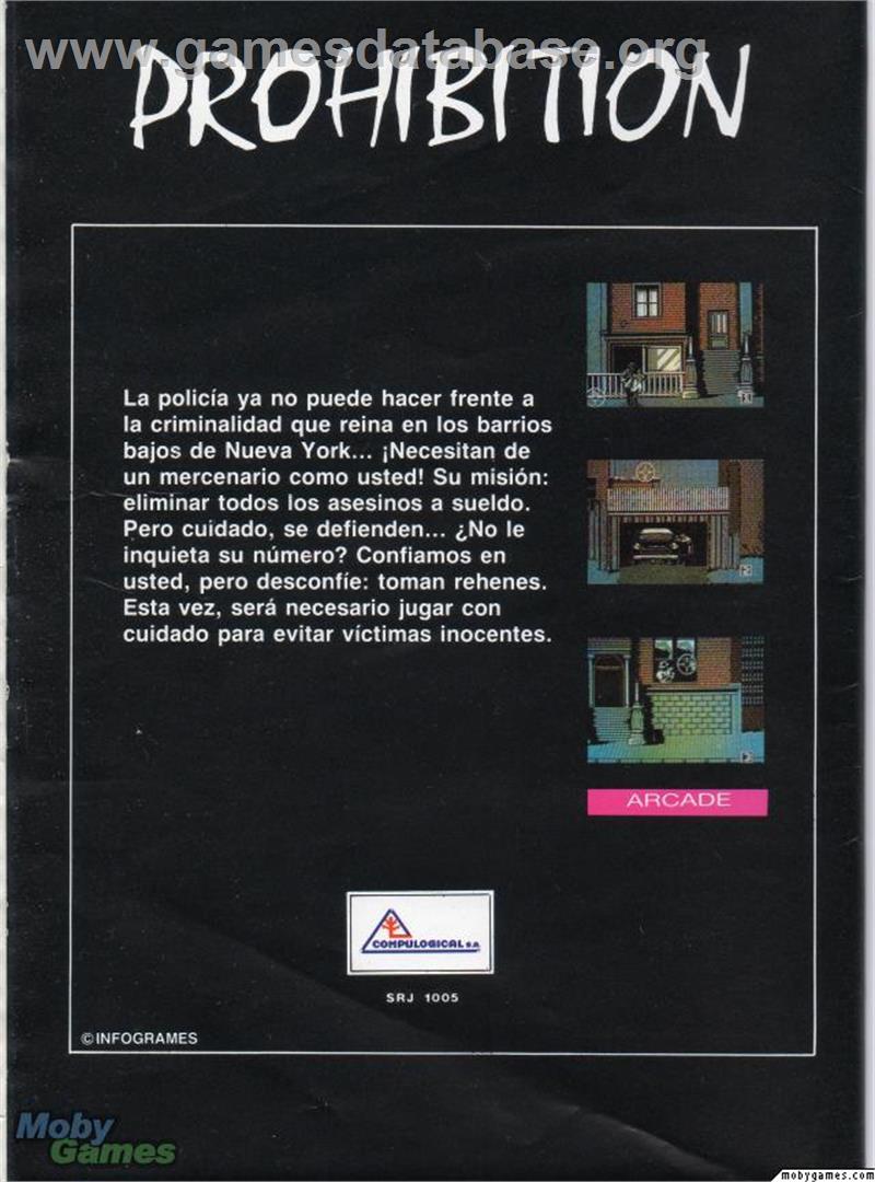 Prohibition - Microsoft DOS - Artwork - Box Back