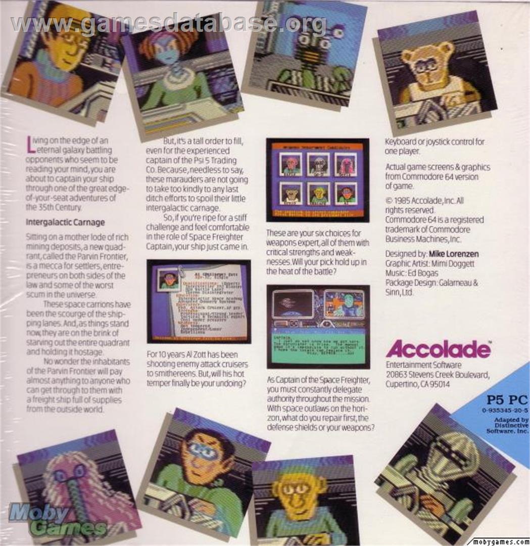 Psi-5 Trading Company - Microsoft DOS - Artwork - Box Back