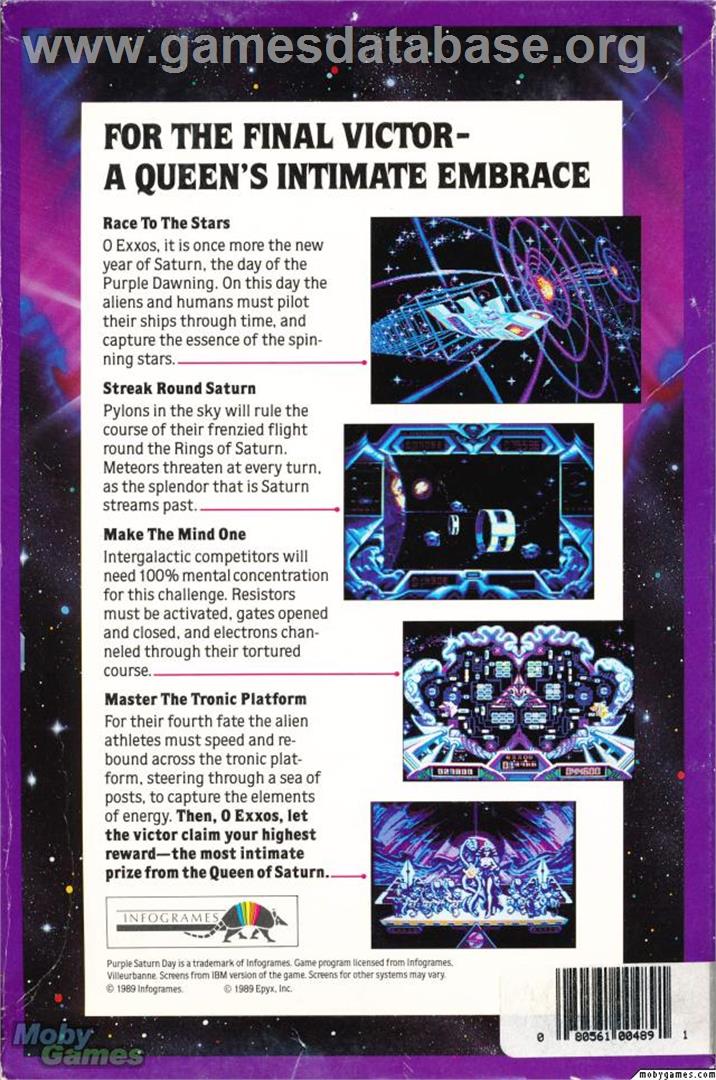 Purple Saturn Day - Microsoft DOS - Artwork - Box Back