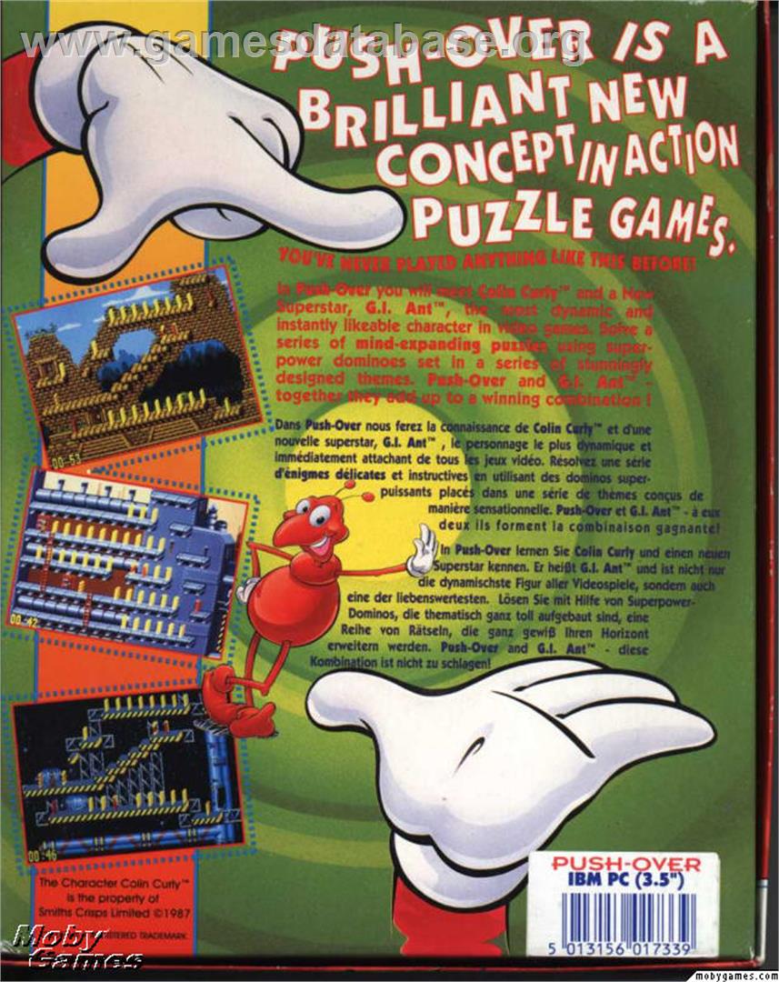 Push-over - Microsoft DOS - Artwork - Box Back