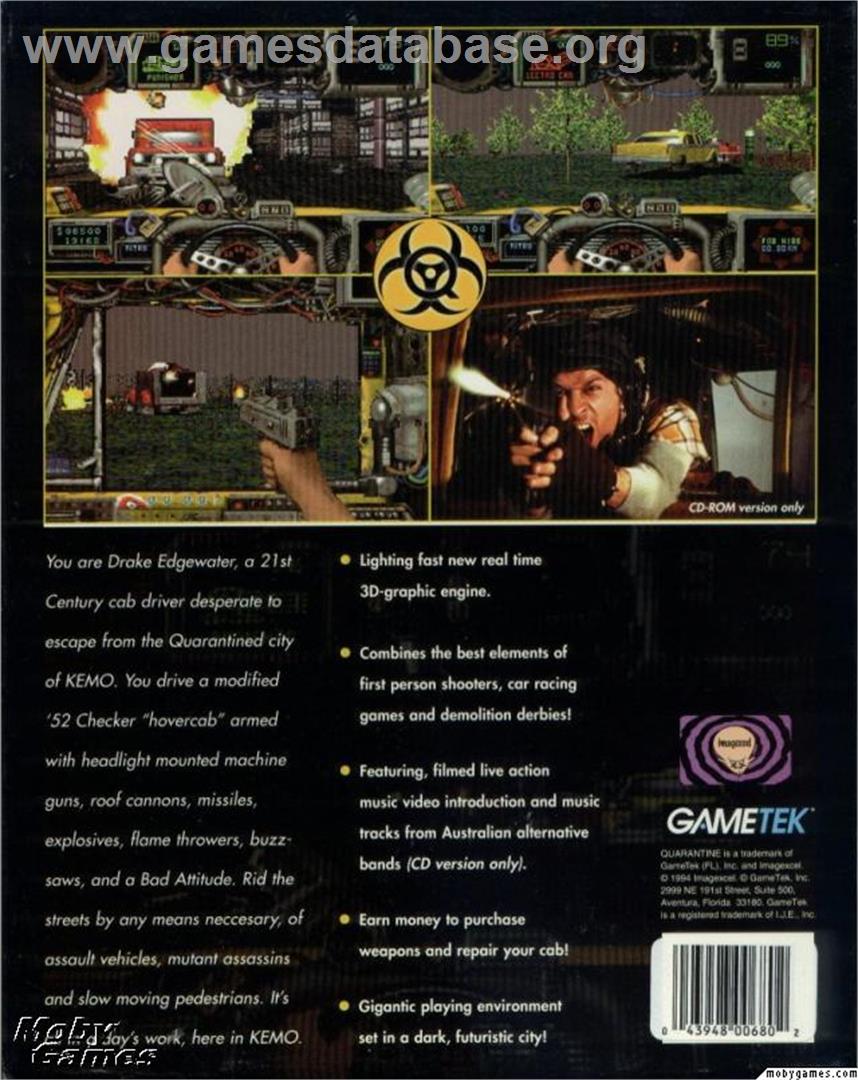 Quarantine - Microsoft DOS - Artwork - Box Back