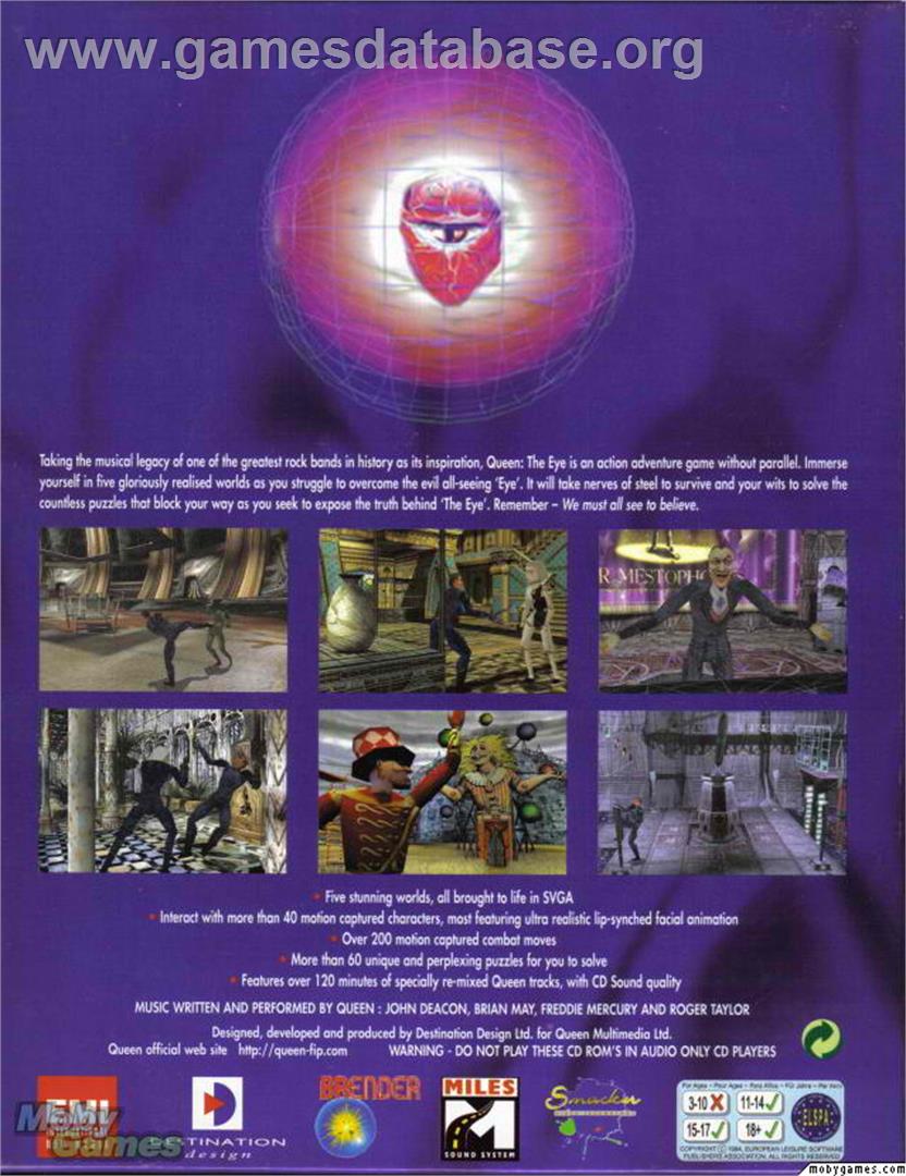 Queen - The Eye - Microsoft DOS - Artwork - Box Back
