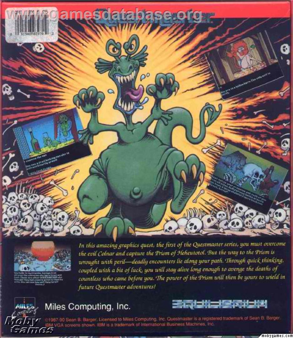 Questmaster 1 - The Prism Of Heheutotol - Microsoft DOS - Artwork - Box Back