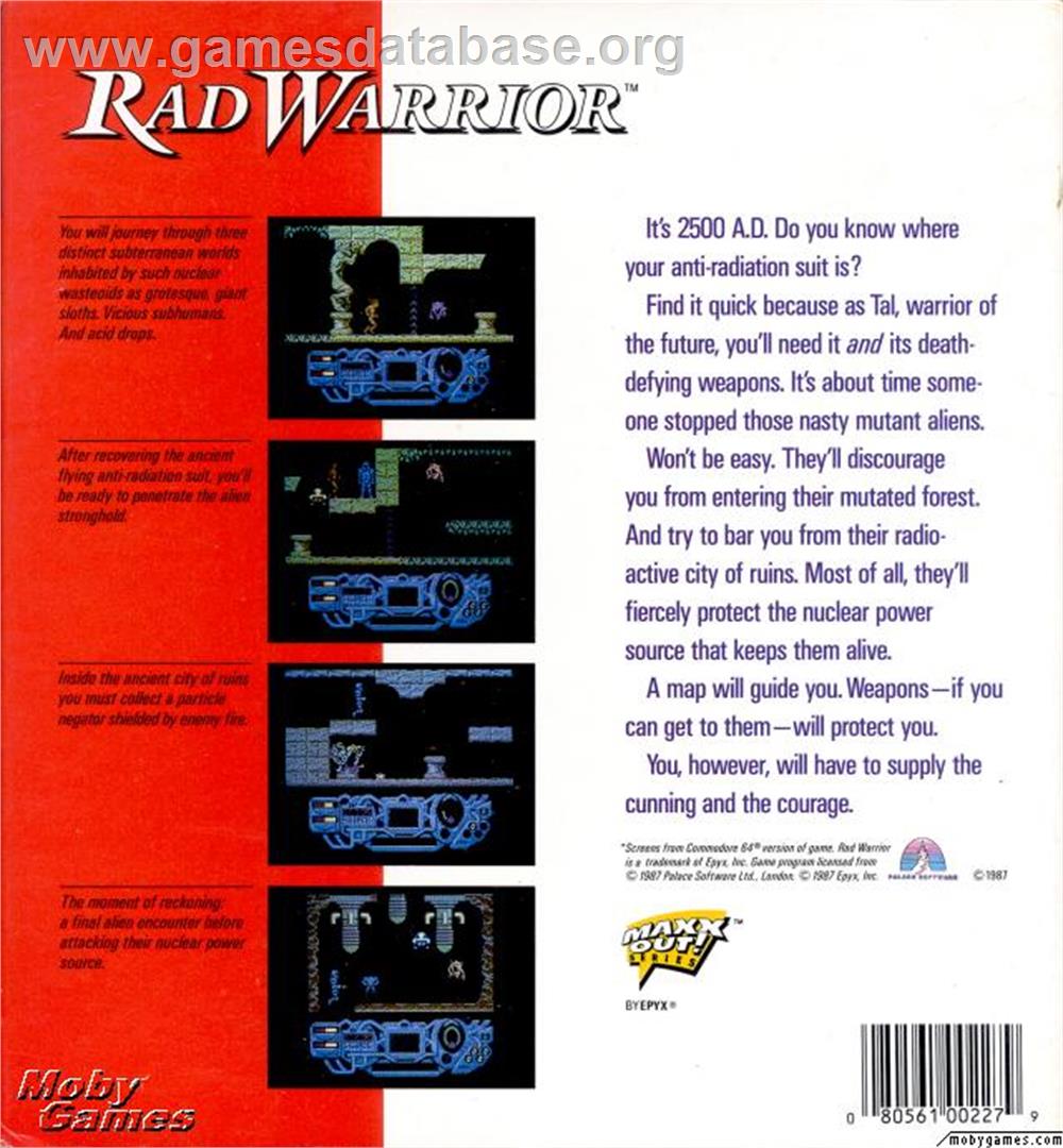 Rad Warrior - Microsoft DOS - Artwork - Box Back