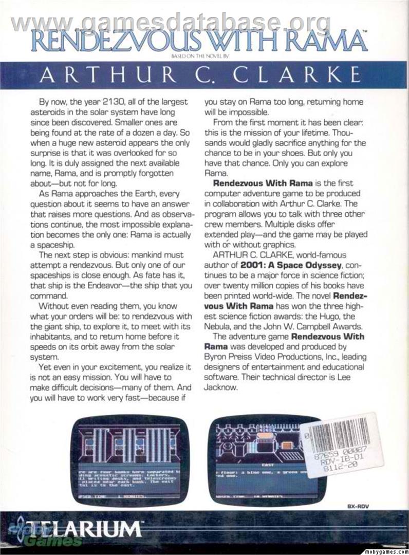 Rendezvous With Rama - Microsoft DOS - Artwork - Box Back