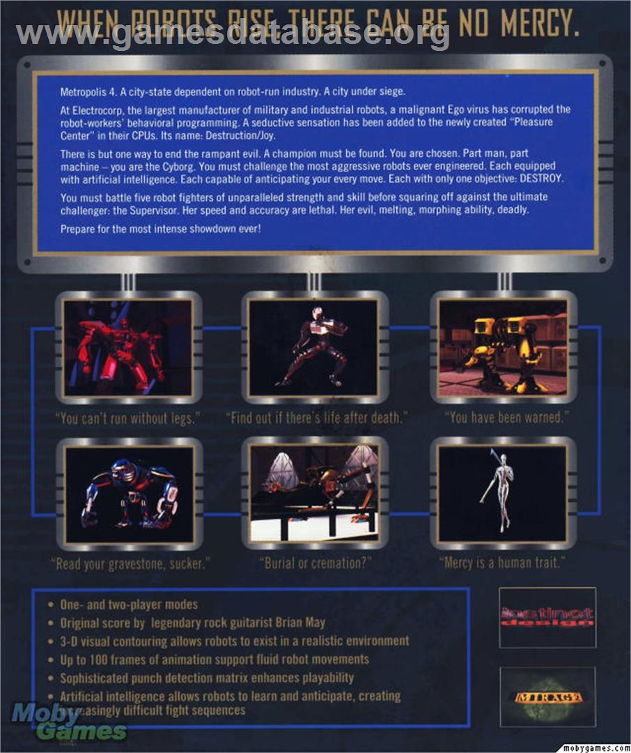Rise Of The Robots - Microsoft DOS - Artwork - Box Back