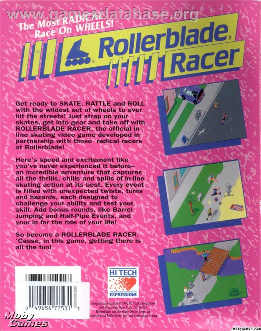 Rollerblade Racer - Microsoft DOS - Artwork - Box Back
