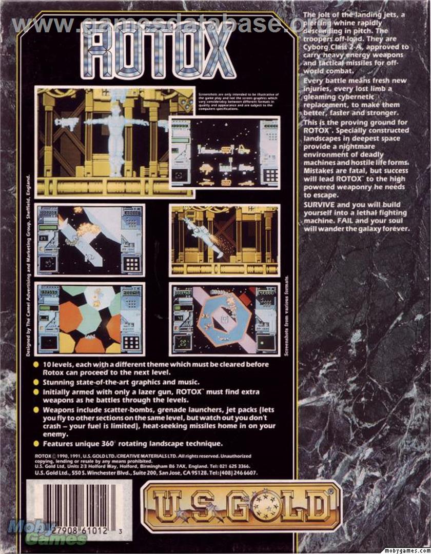 Rotox - Microsoft DOS - Artwork - Box Back