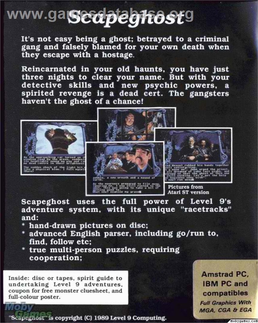 Scapeghost - Microsoft DOS - Artwork - Box Back