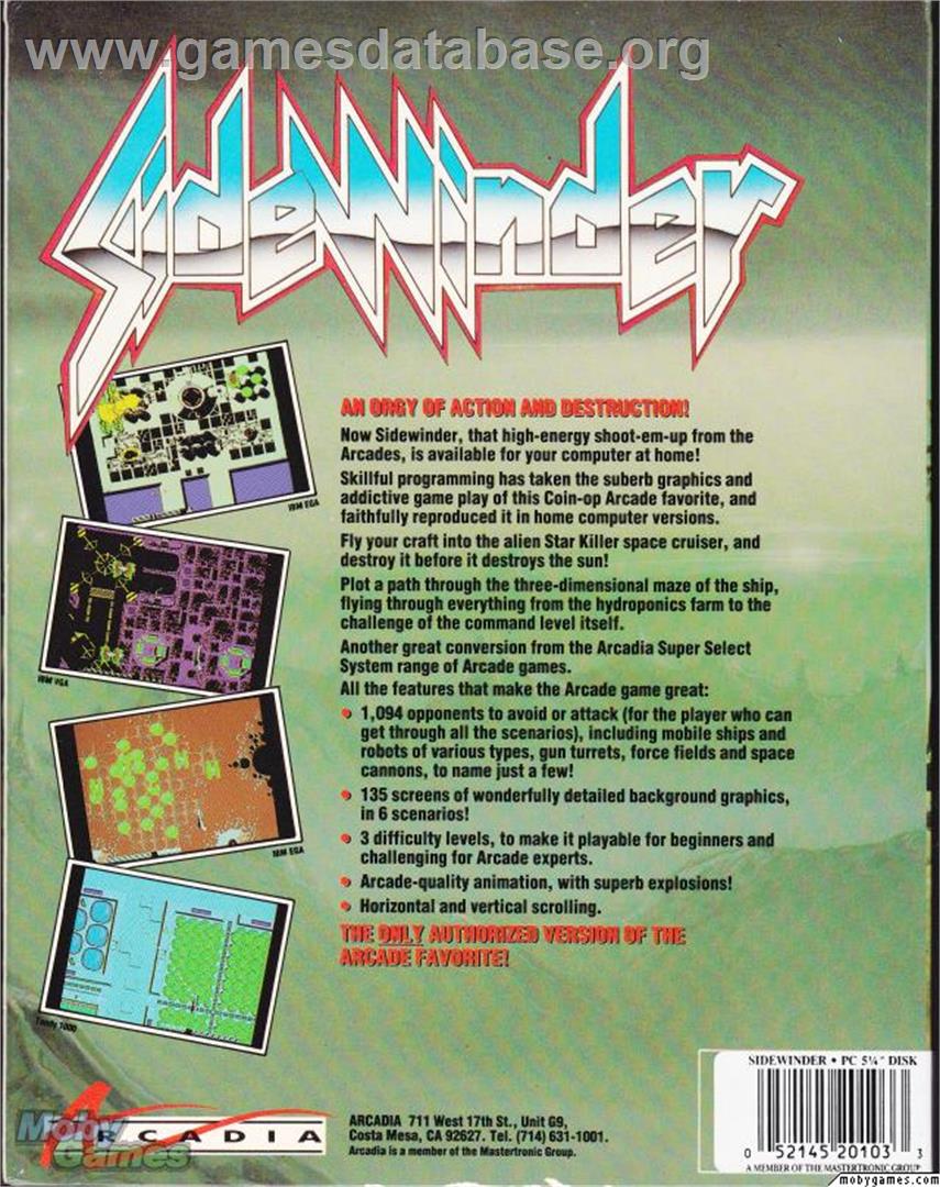 Sidewinder - Microsoft DOS - Artwork - Box Back