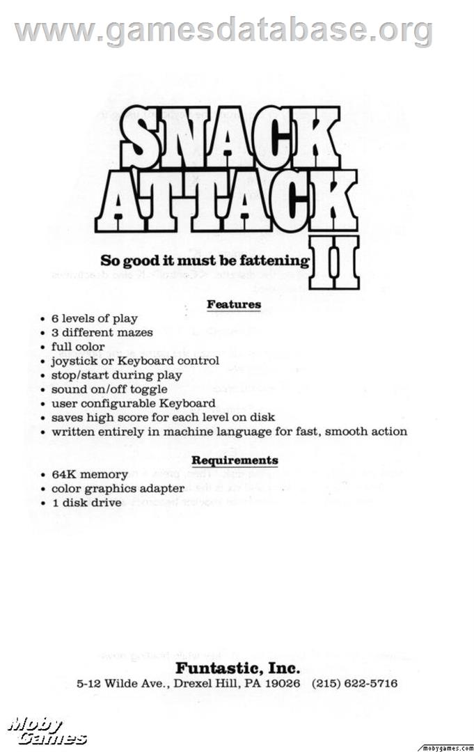 Snack Attack 2 - Microsoft DOS - Artwork - Box Back