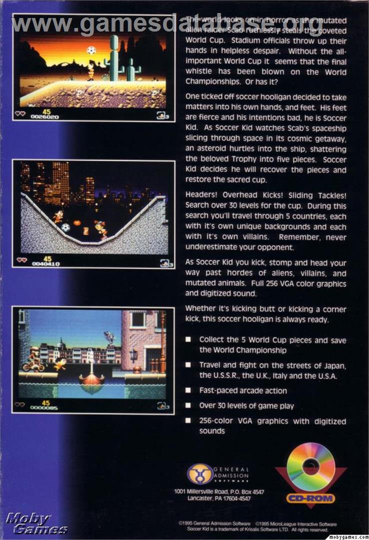 Soccer Kid - Microsoft DOS - Artwork - Box Back