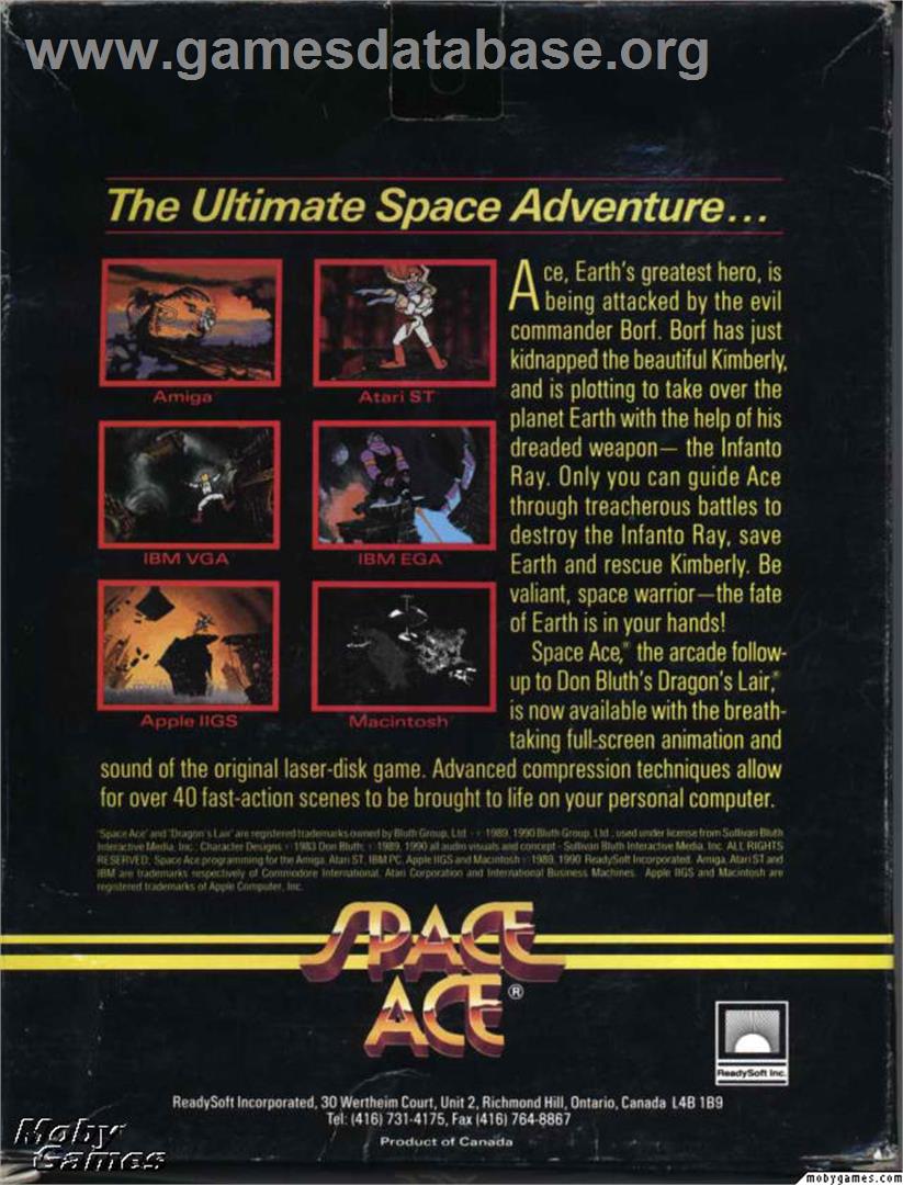 Space Ace - Microsoft DOS - Artwork - Box Back